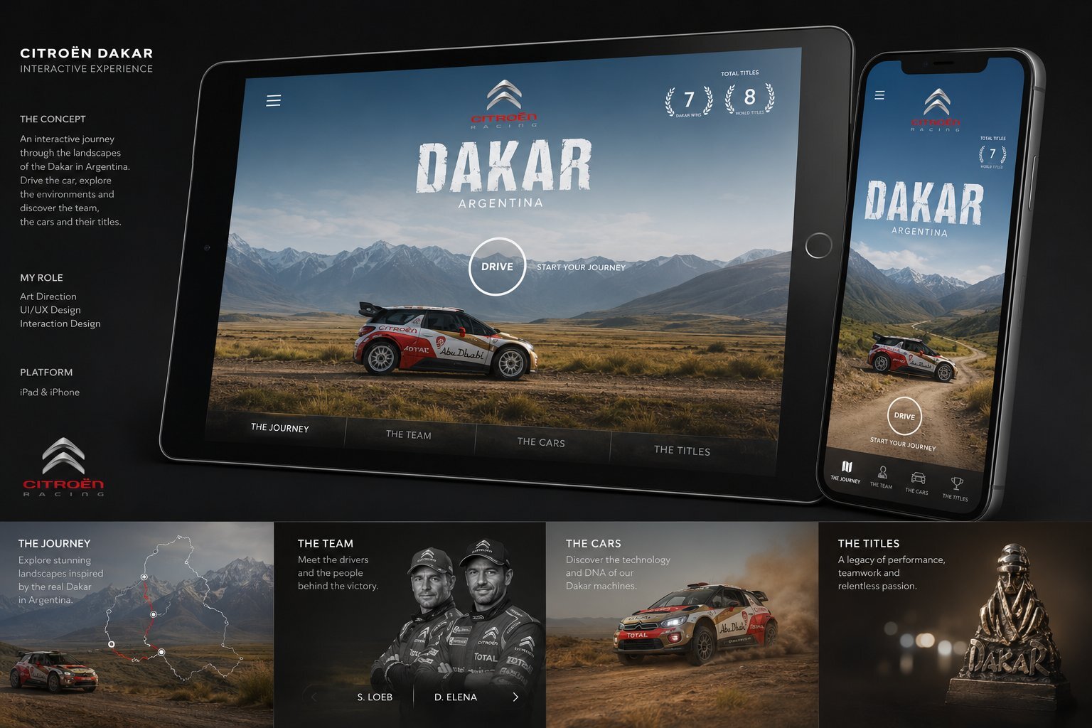 Citroën Dakar App on iPad and iPhone